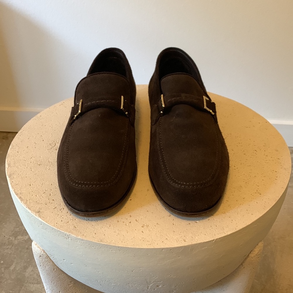 Salvatore Ferragamo - Men’s Dark Brown Suede Loafers - Picture 6 of 8
